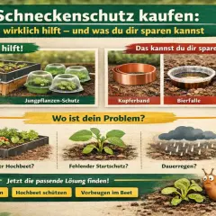 Schneckenschutz: Barrieren, Jungpflanzenschutz und Hochbeete helfen. Was hilft gegen Schnecken? Kupferband und Bierfallen sind oft unnötig.