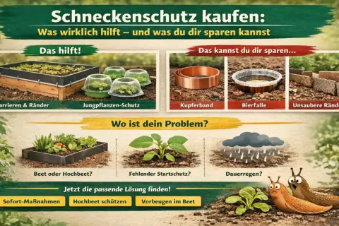 Schneckenschutz: Barrieren, Jungpflanzenschutz und Hochbeete helfen. Was hilft gegen Schnecken? Kupferband und Bierfallen sind oft unnötig.