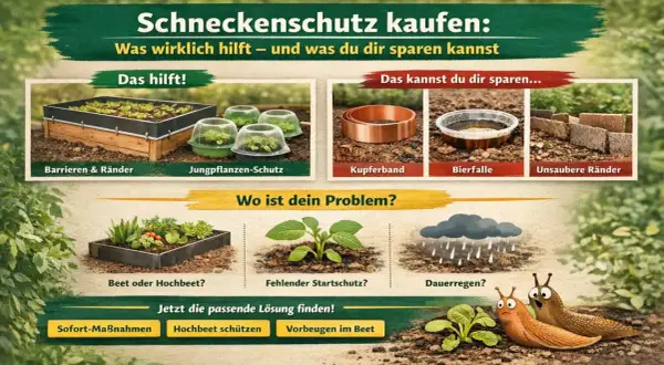 Schneckenschutz: Barrieren, Jungpflanzenschutz und Hochbeete helfen. Was hilft gegen Schnecken? Kupferband und Bierfallen sind oft unnötig.